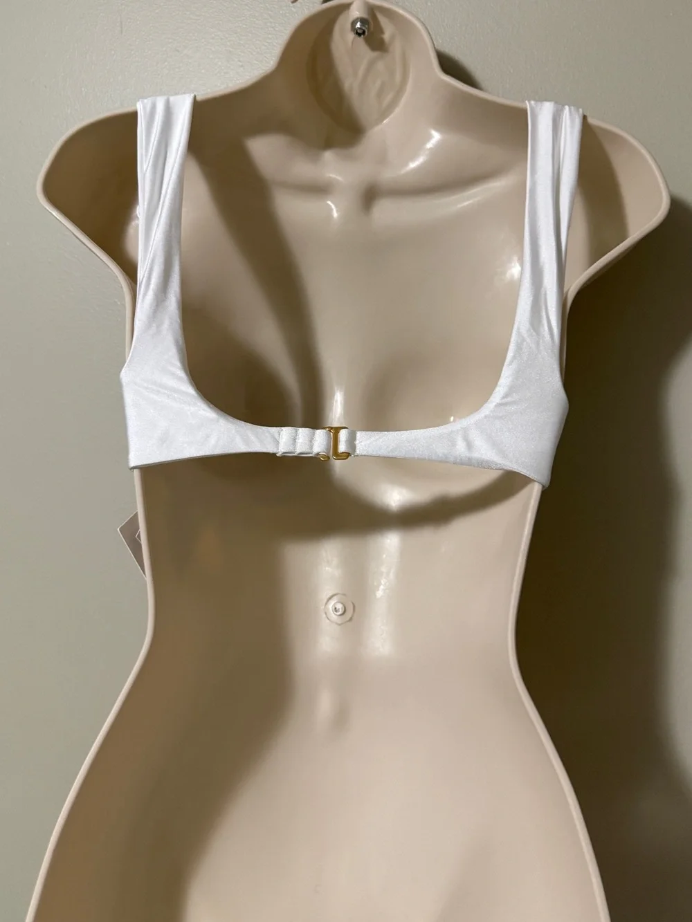 l*space White Floral Rosette Bikini Top DD cup